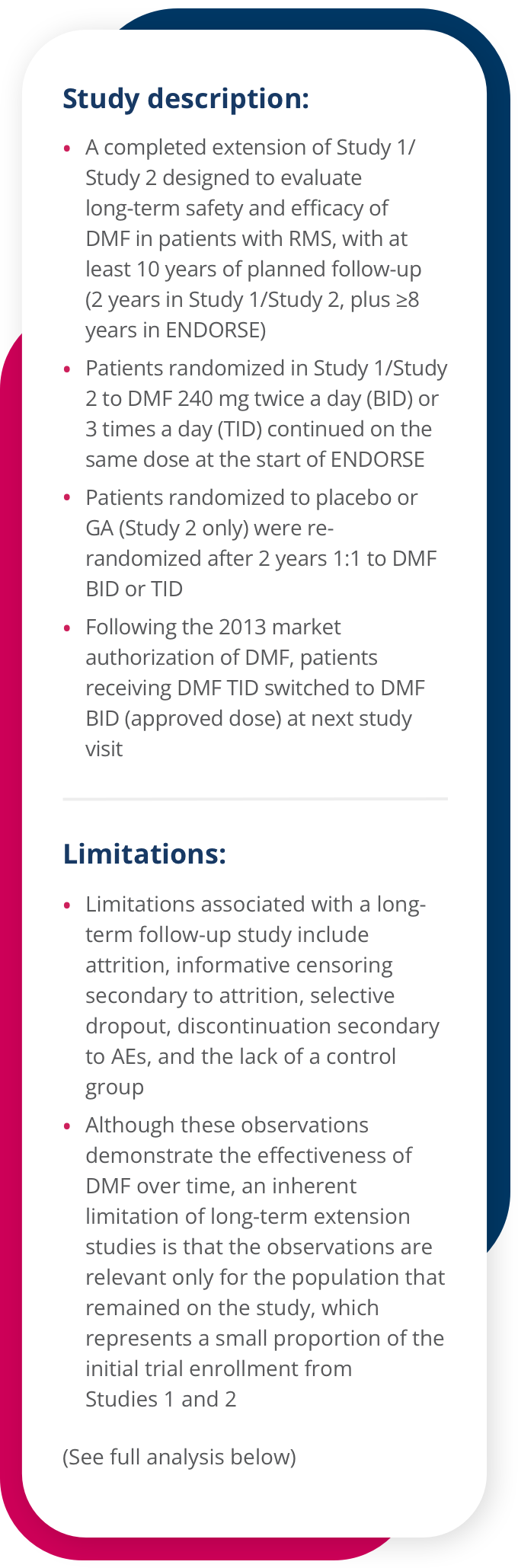 A study description of the ENDORSE study